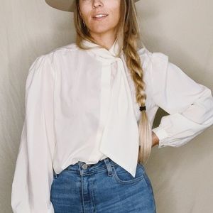 White Pussybow Blouse